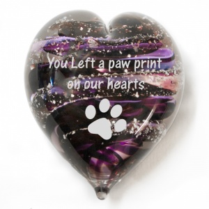 Pet's Cremation Ashes Into Hand Held Glass Heart